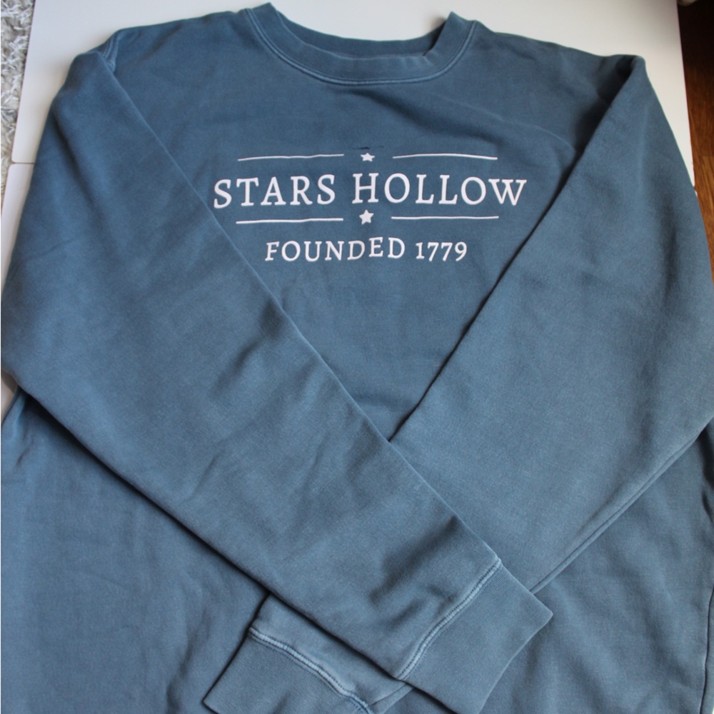 Stars Hollow Gilmore Girls Fan Unisex Sweatshirt Blue Size Large Handmade
